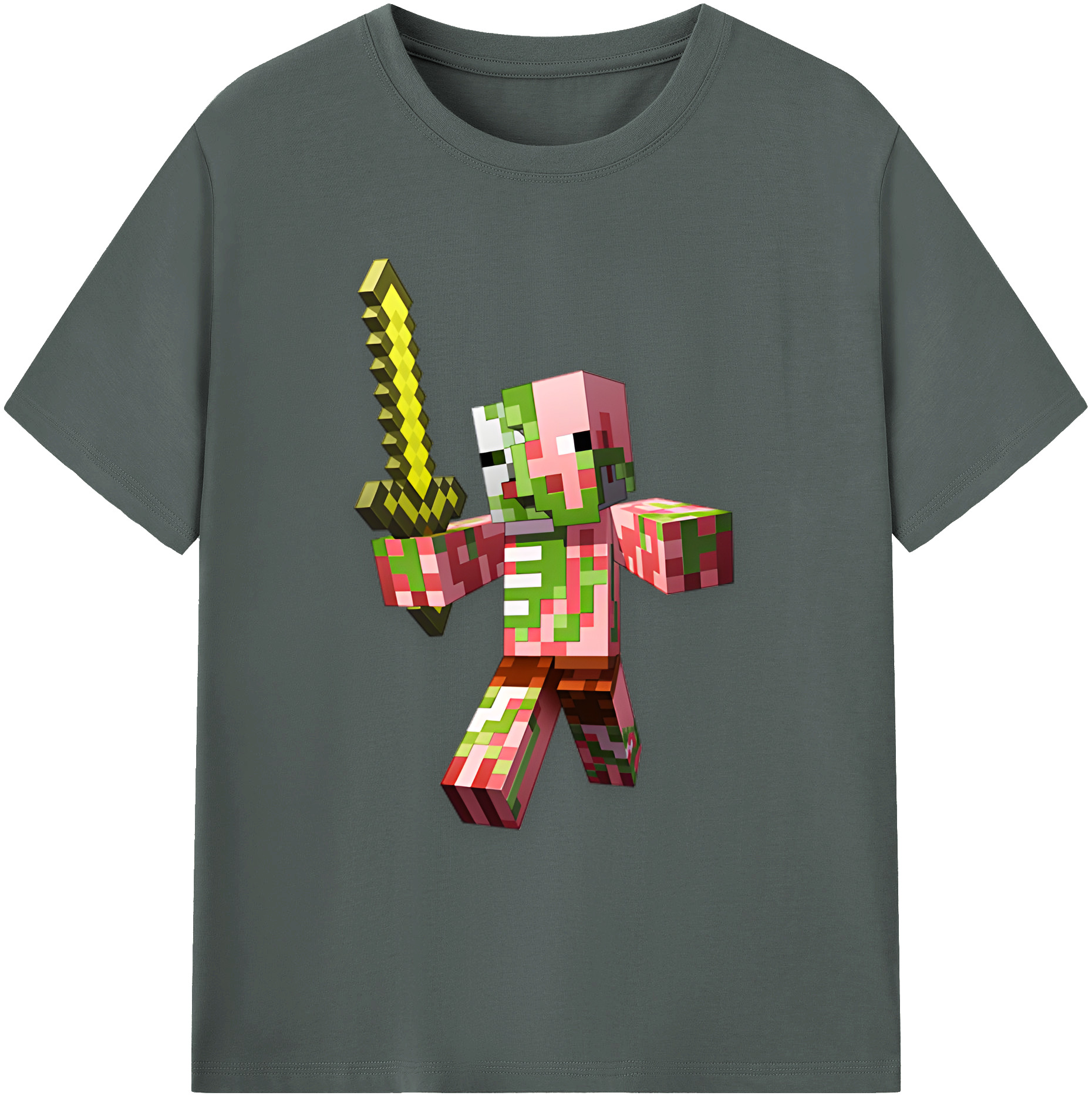 （画像用） マインクラフト ブロックの世界 Minecraft MC Block world 綿100％ メンズ半袖Tシャツ｜肌触りやわらか＆通気性